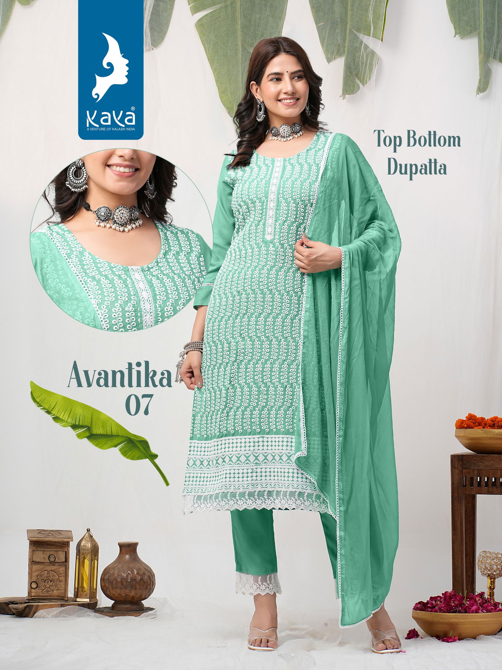 Avantika By Kaya Rayon Designer Kurti With Bottom Dupatta Wholesale Price In Surat